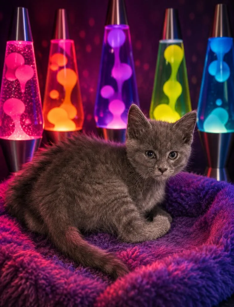 A baby small-sized male Domestic Short Hair cat named Lava Lamp for adoption in Washington Court House, OH