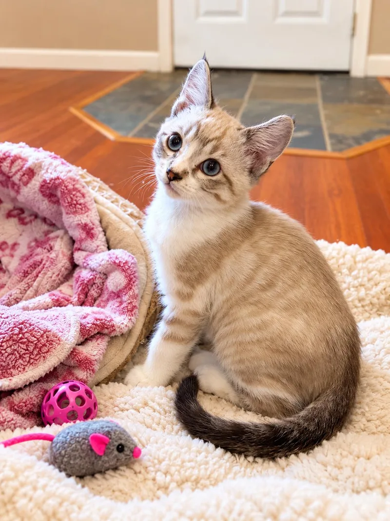 A baby medium-sized male Siamese cat named Gibbs Napa for adoption in Napa, CA