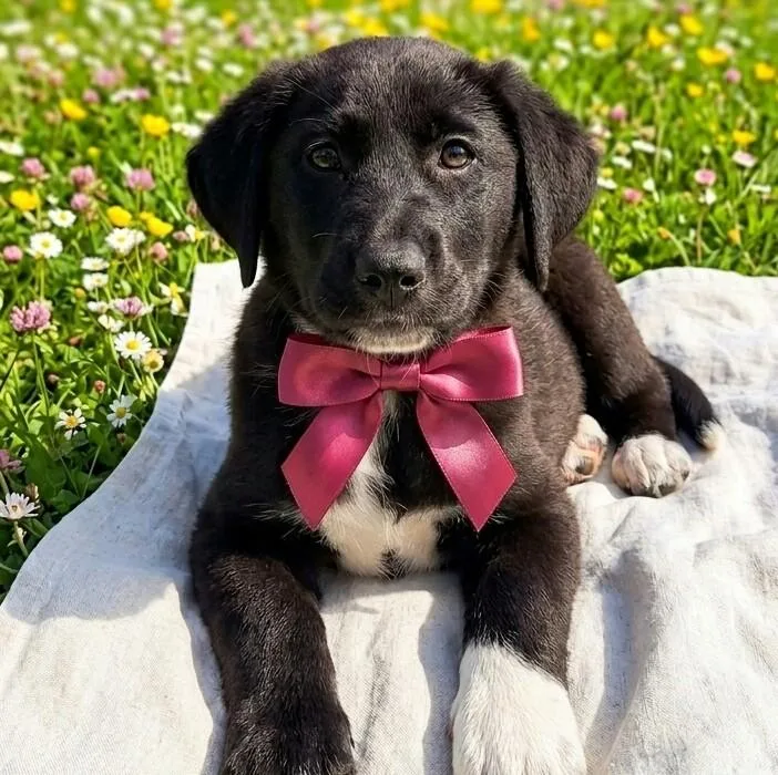 A baby medium-sized female Black Labrador Retriever dog named Roo for adoption in Albany, NY