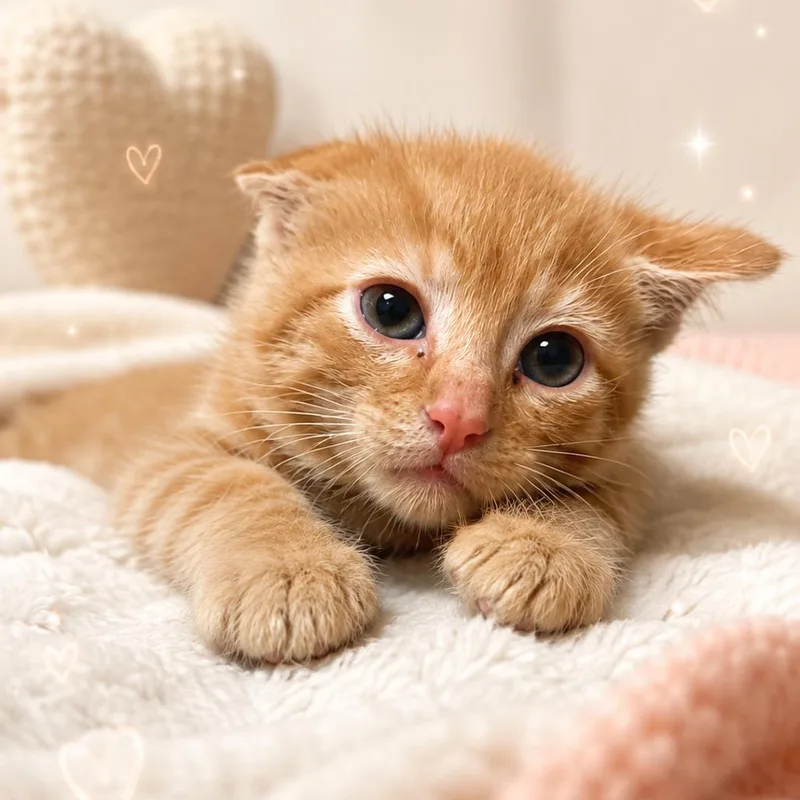 A baby small-sized male Orange / Red Domestic Short Hair cat named Fizz for adoption in Pasadena , MD