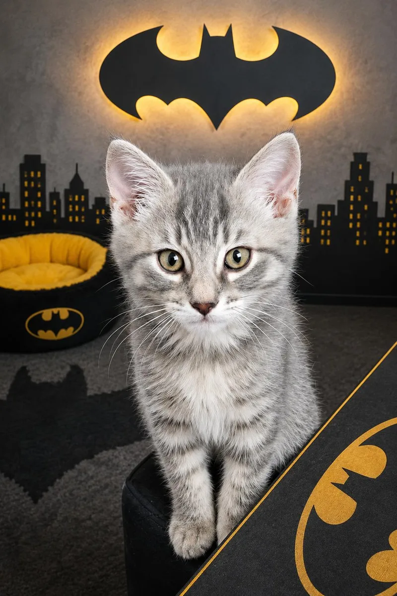 A baby medium-sized male Gray / Blue / Silver Tabby cat named Robin for adoption in Pickerington, OH