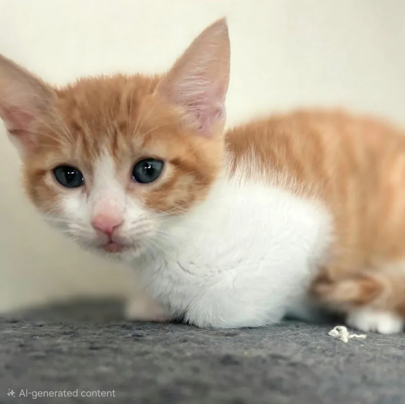 A baby medium-sized male Orange & White Tabby cat named Beilly for adoption in Campbell, CA