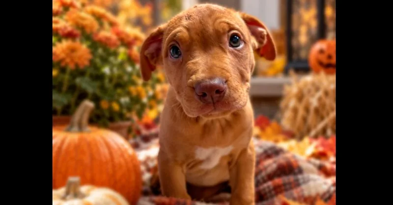 A baby small-sized female Brown / Chocolate American Bulldog dog named Amber for adoption in Thompson, PA