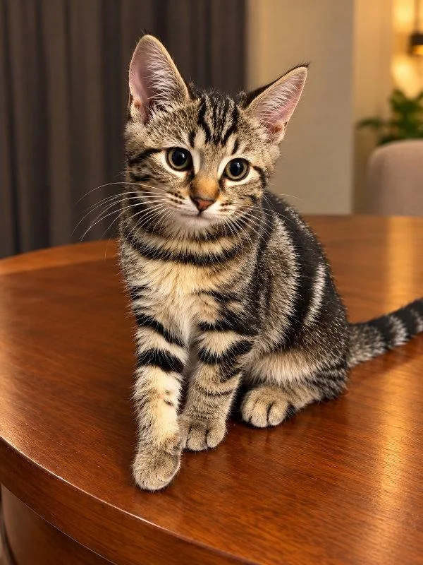 A young medium-sized female Tabby cat named Marbels for adoption in Knoxville, TN