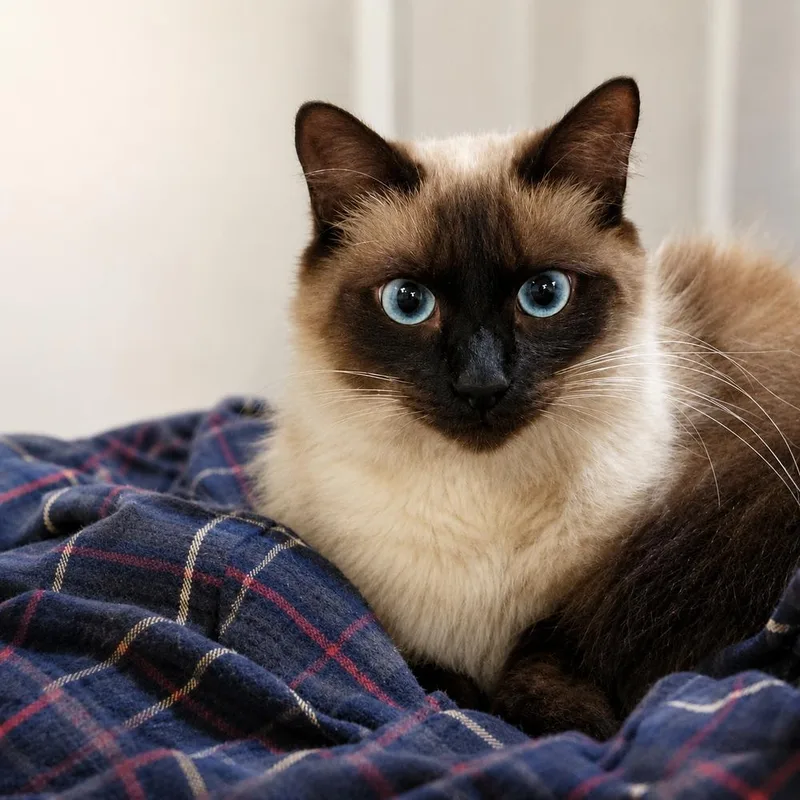 An adult medium-sized male Brown / Chocolate Siamese cat named Sherman for adoption in Austin, TX