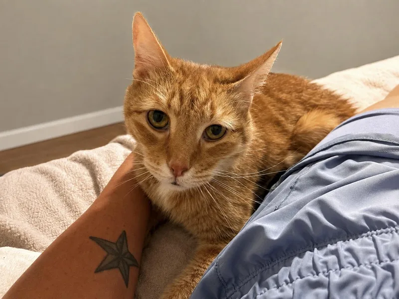 A senior medium-sized male Orange / Red Domestic Short Hair cat named Kiro for adoption in BLACK MOUNTAIN, NC