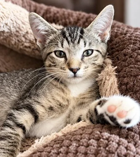 A baby medium-sized female Tabby cat named Jane for adoption in Foley, AL