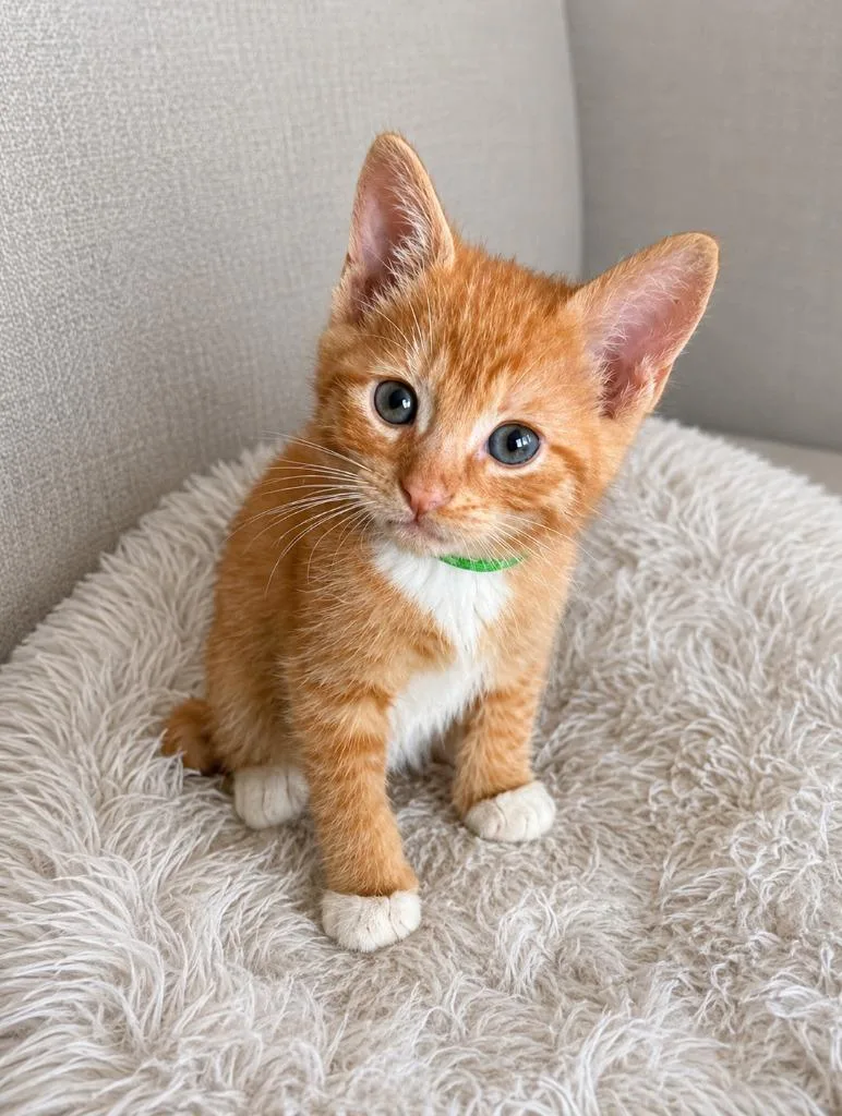 A baby small-sized male Domestic Short Hair cat named Canteloupe for adoption in Sebastian, FL