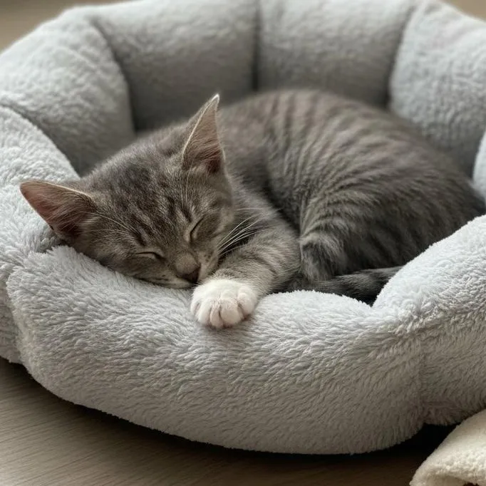 A baby small-sized female Tabby (Gray / Blue / Silver) Domestic Short Hair cat named Shaula for adoption in Elyria, OH