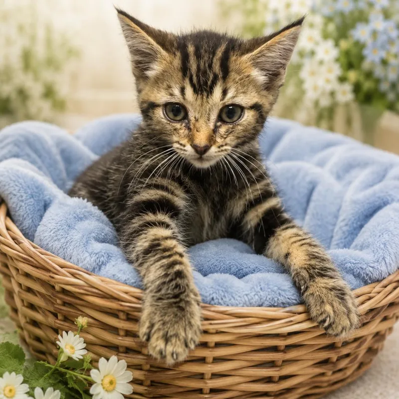 A baby small-sized male Black Domestic Short Hair cat named All Season for adoption in Columbiana, AL