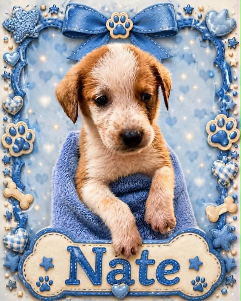 A baby medium-sized male Red / Chestnut / Orange Australian Cattle Dog / Blue Heeler dog named Nate for adoption in Bowie, TX