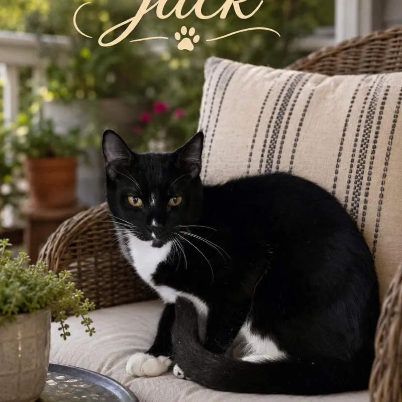 A young medium-sized male Black Domestic Short Hair cat named Jack for adoption in Boston, MA