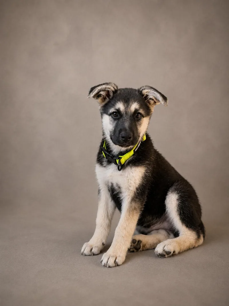 A baby small-sized male German Shepherd Dog dog named George for adoption in Perris, CA