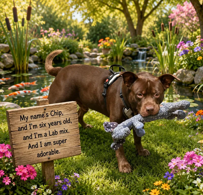 A senior large-sized male Brown / Chocolate Chocolate Labrador Retriever dog named Chip for adoption in Murphys, CA