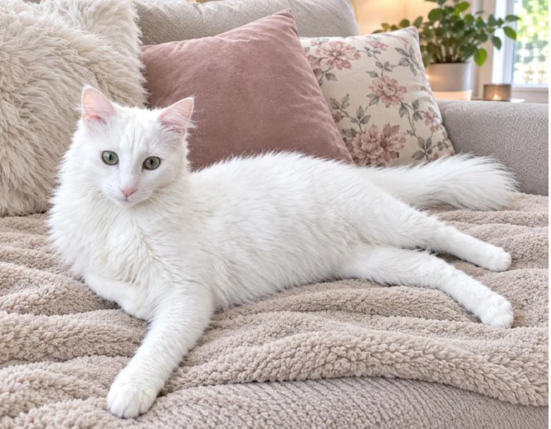 A young large-sized male Turkish Angora cat named Pamuk for adoption in Annapolis, MD