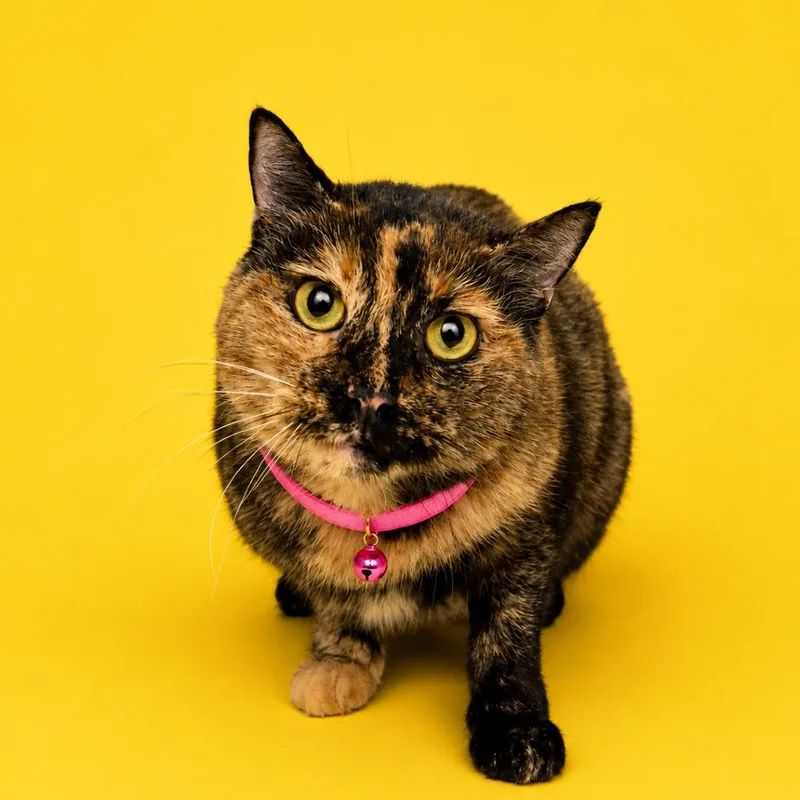 An adult medium-sized female Black Domestic Short Hair cat named Tortillini for adoption in Binghamton, NY