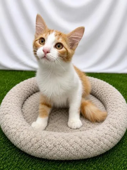 A baby small-sized male Domestic Medium Hair cat named Copper for adoption in Covington, LA