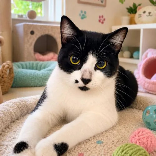 A young medium-sized male Domestic Short Hair cat named Elon for adoption in Tampa, FL