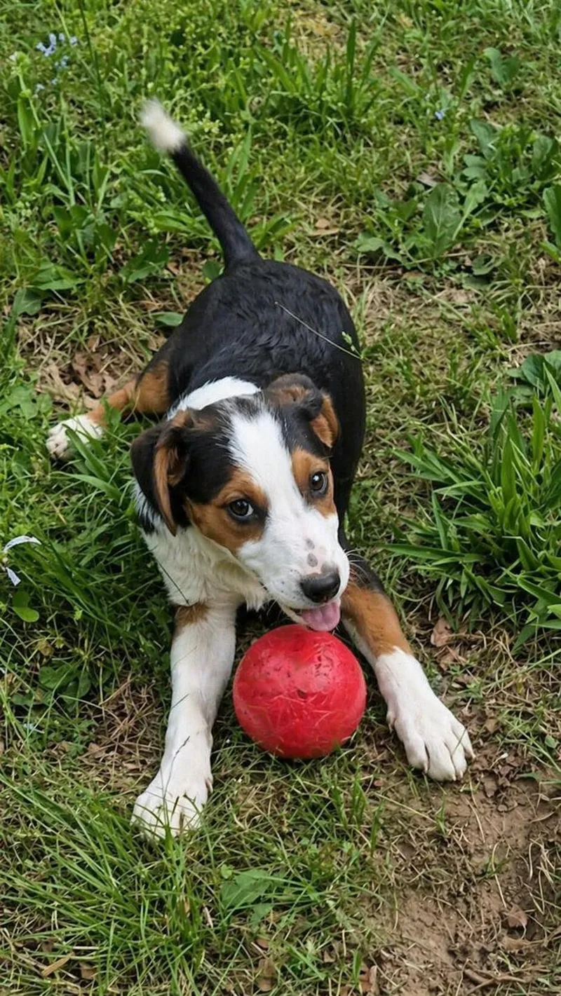 A baby medium-sized male Beagle dog named Cedar for adoption in Mount Laurel, NJ