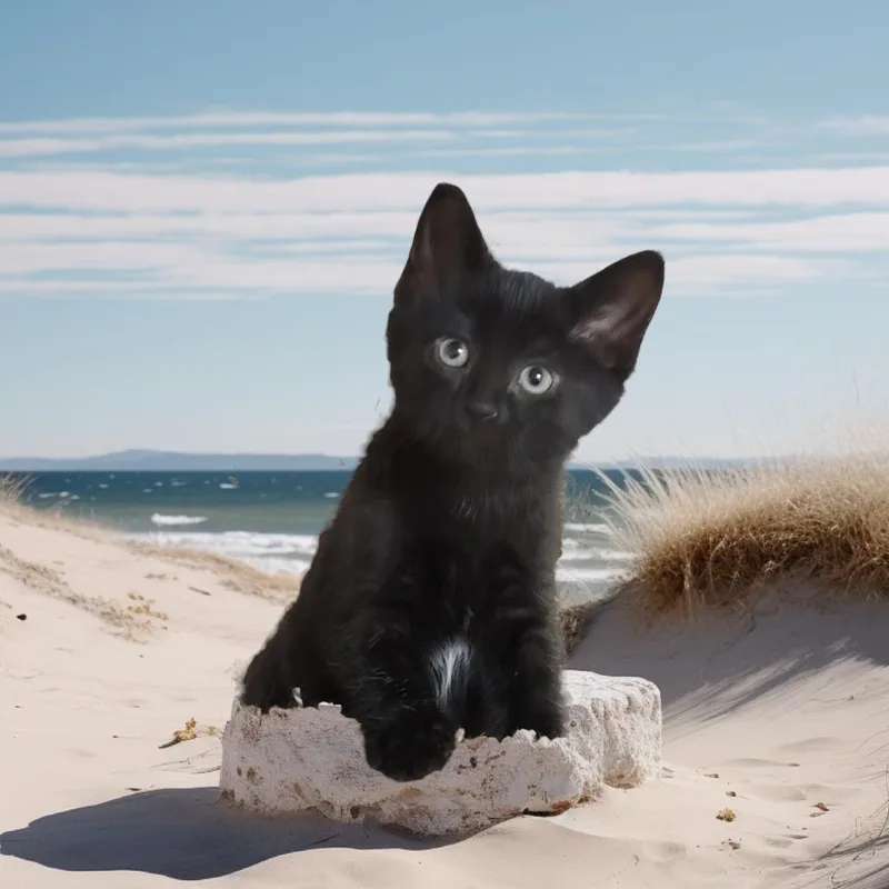 A baby small-sized female Black Domestic Short Hair cat named June for adoption in South Elgin, IL