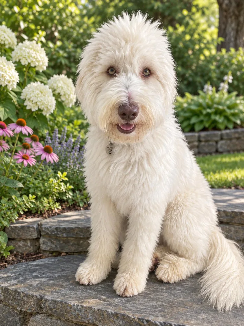 An adult medium-sized female White / Cream Bearded Collie dog named Callie for adoption in POTOMAC, MD