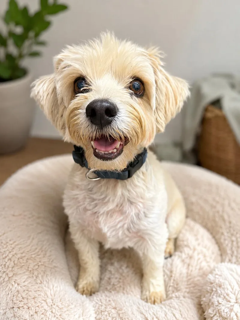 An adult small-sized male Apricot / Beige Maltese dog named Scamp for adoption in Coachella, CA