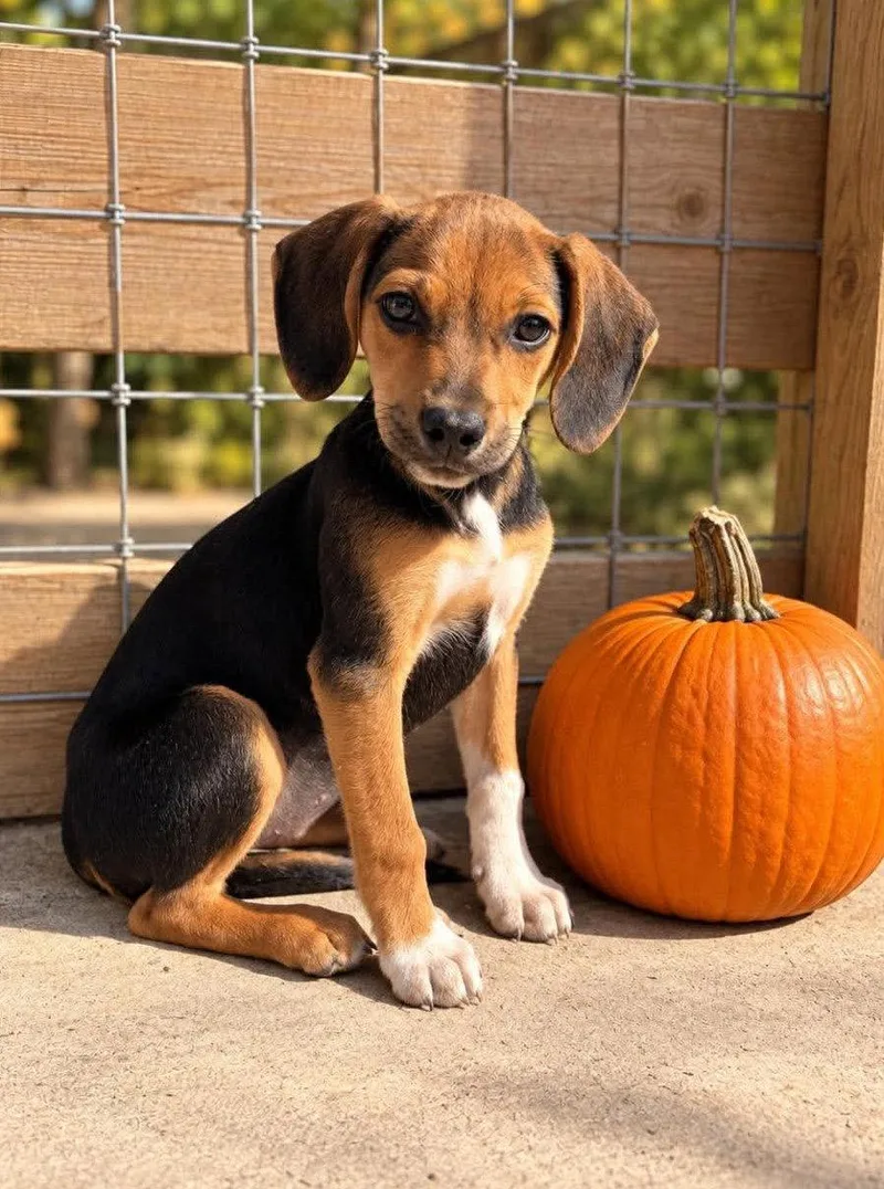 A baby medium-sized female Beagle dog named Charlie's Angel's  Drew for adoption in Ashville, OH