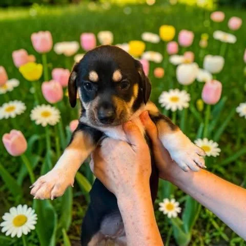 A baby small-sized female Tricolor (Brown, Black, & White) Chiweenie dog named Dana for adoption in Fort Worth, TX