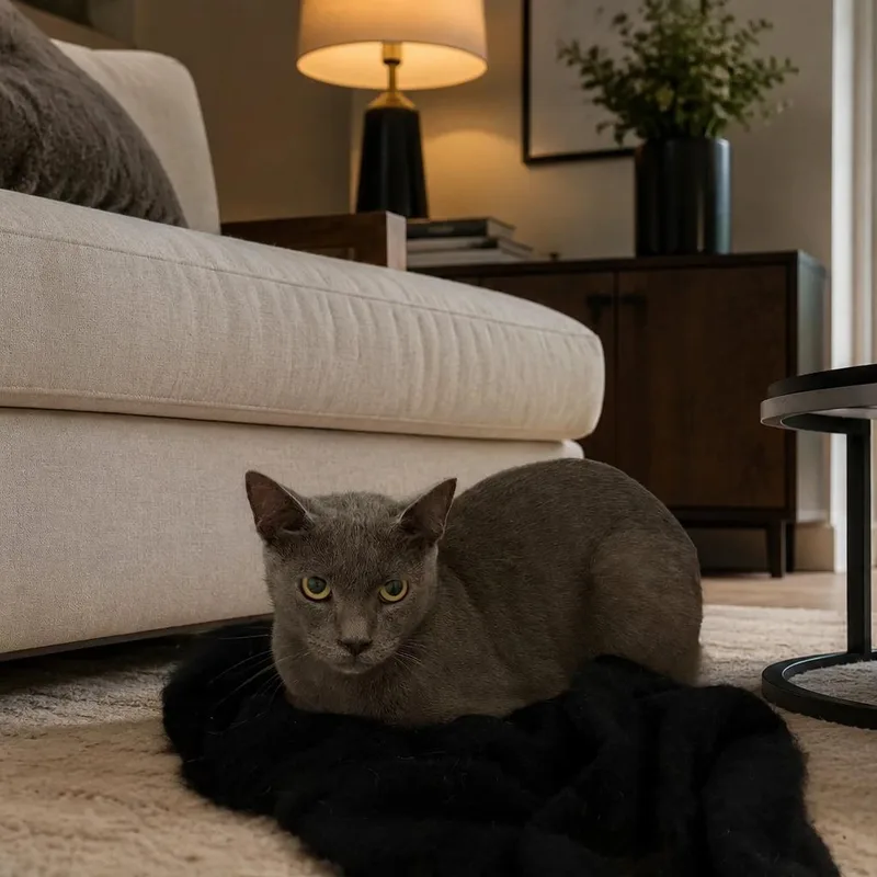 A young medium-sized male Gray / Blue / Silver Domestic Short Hair cat named Ashy for adoption in Boston, MA