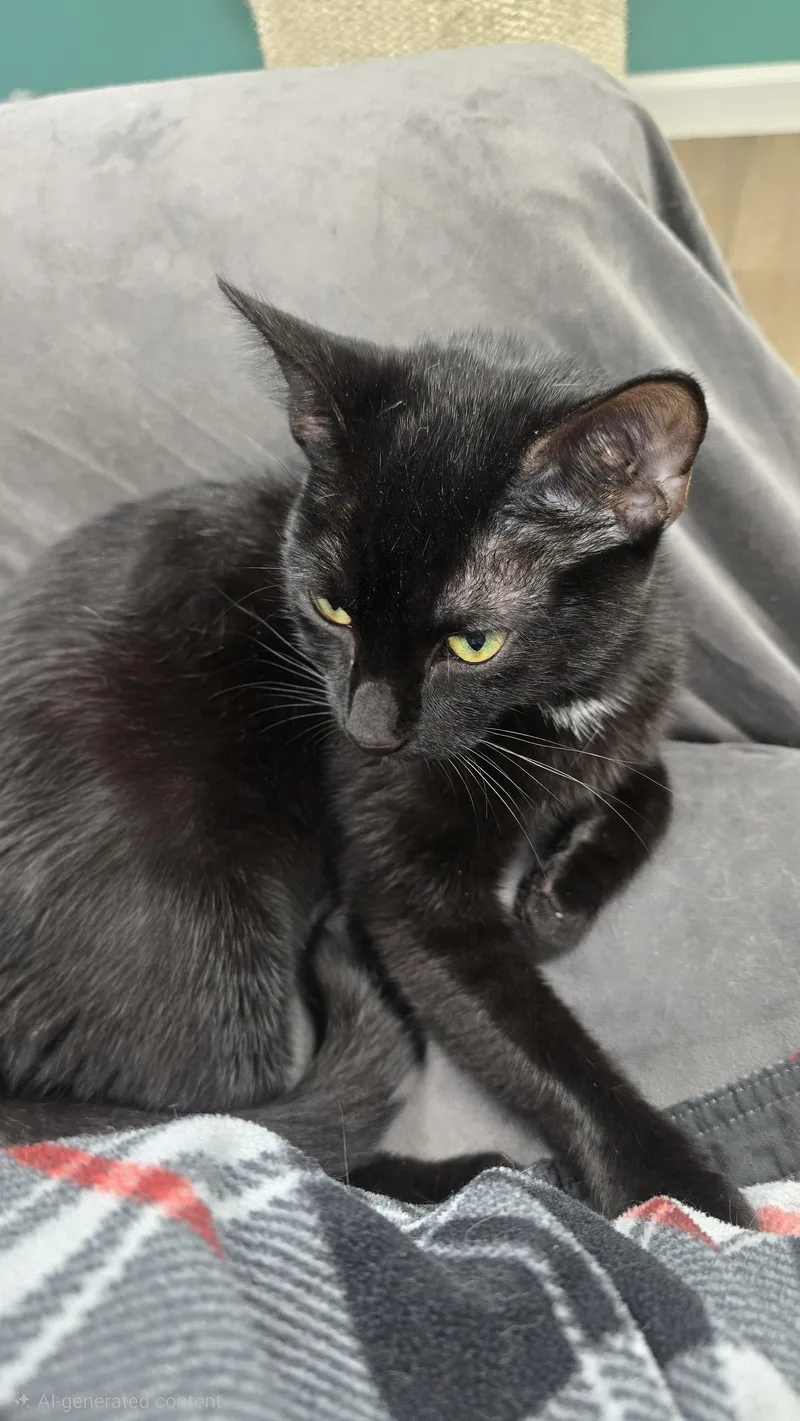 A young medium-sized female Domestic Short Hair cat named Shania Twain for adoption in Hershey, PA