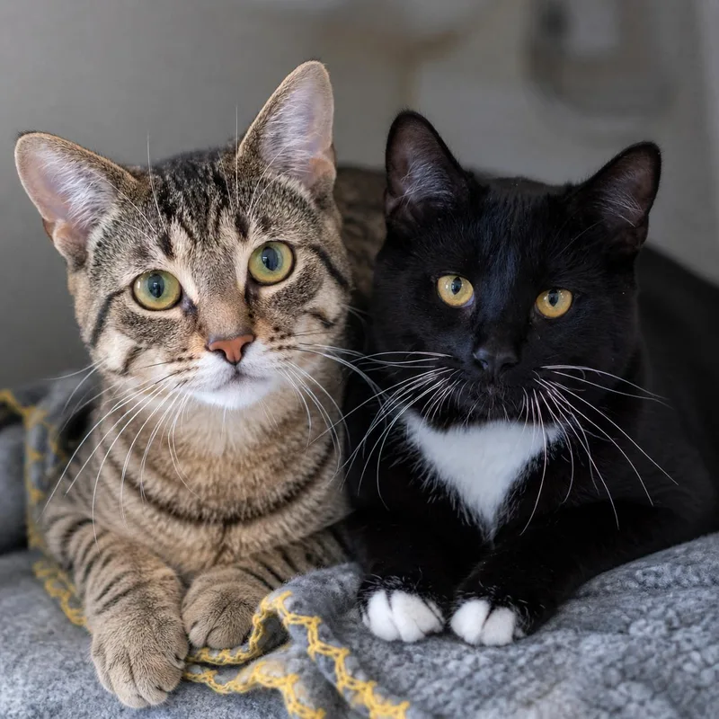 A young medium-sized male Domestic Short Hair cat named Bobcat Bill And Tuxedo for adoption in Pontiac, MI
