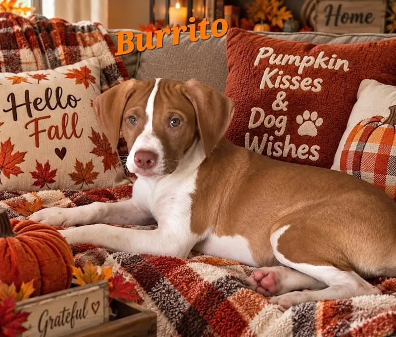A baby medium-sized male Red / Chestnut / Orange Pit Bull Terrier dog named Burrito for adoption in Watertown, CT