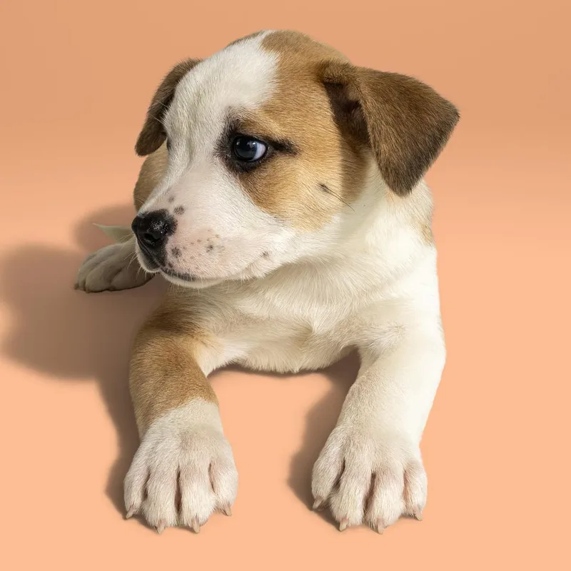 A baby medium-sized male White / Cream Cattle Dog dog named Aad New Arrival! for adoption in Armonk, NY