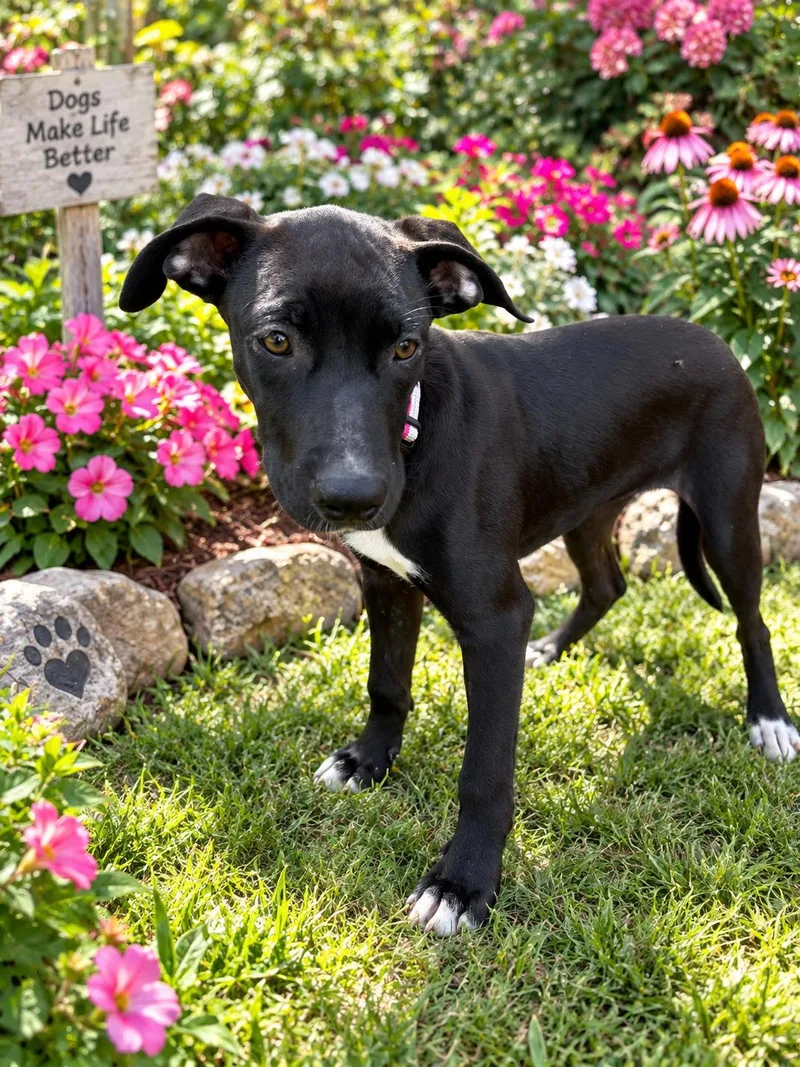 A young medium-sized female Black Labrador Retriever dog named Beatrice for adoption in Wanaque, NJ