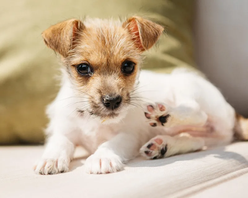 A baby small-sized female Red / Chestnut / Orange Jack Russell Terrier dog named Hailey for adoption in Fort Collins, CO