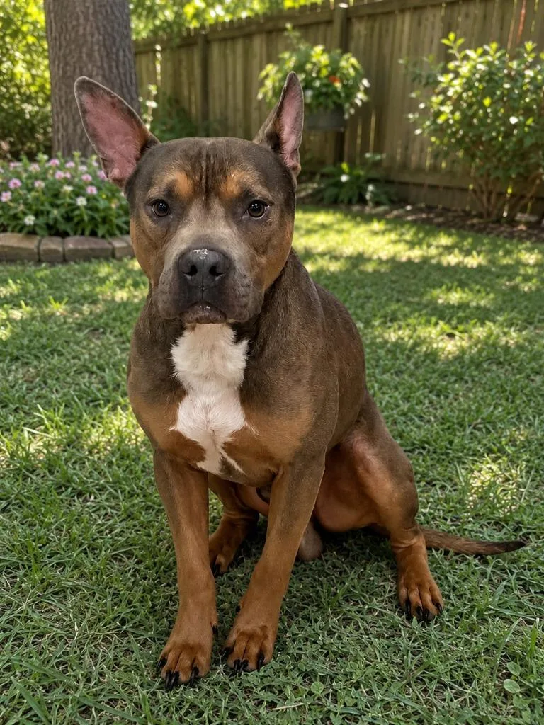 An adult medium-sized male Gray / Blue / Silver Pit Bull Terrier dog named Marko for adoption in Prince Frederick, MD