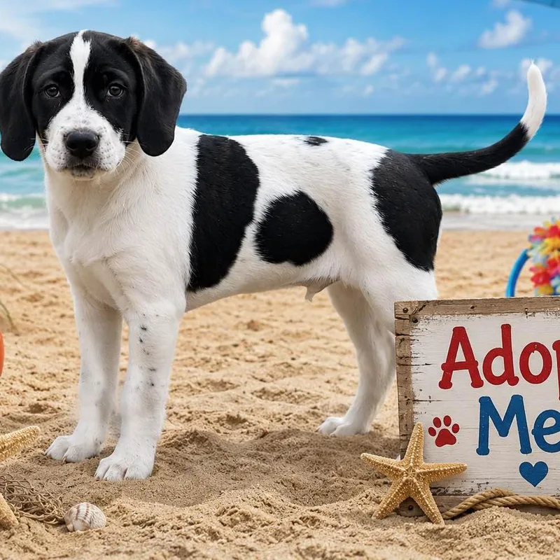 A baby medium-sized male Labrador Retriever dog named Merlon for adoption in Locust Fork, AL