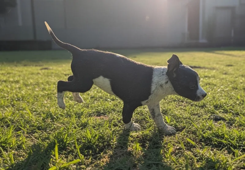 A young medium-sized male Black Australian Cattle Dog / Blue Heeler dog named Snoop for adoption in Evergreen, CO