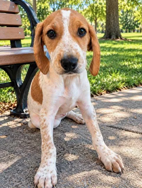 A baby medium-sized male Hound dog named Puppy Butterball for adoption in Franklin, TN