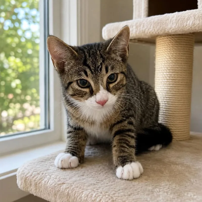 A baby small-sized male Brown / Chocolate Domestic Short Hair cat named Victor for adoption in Long Island City, NY