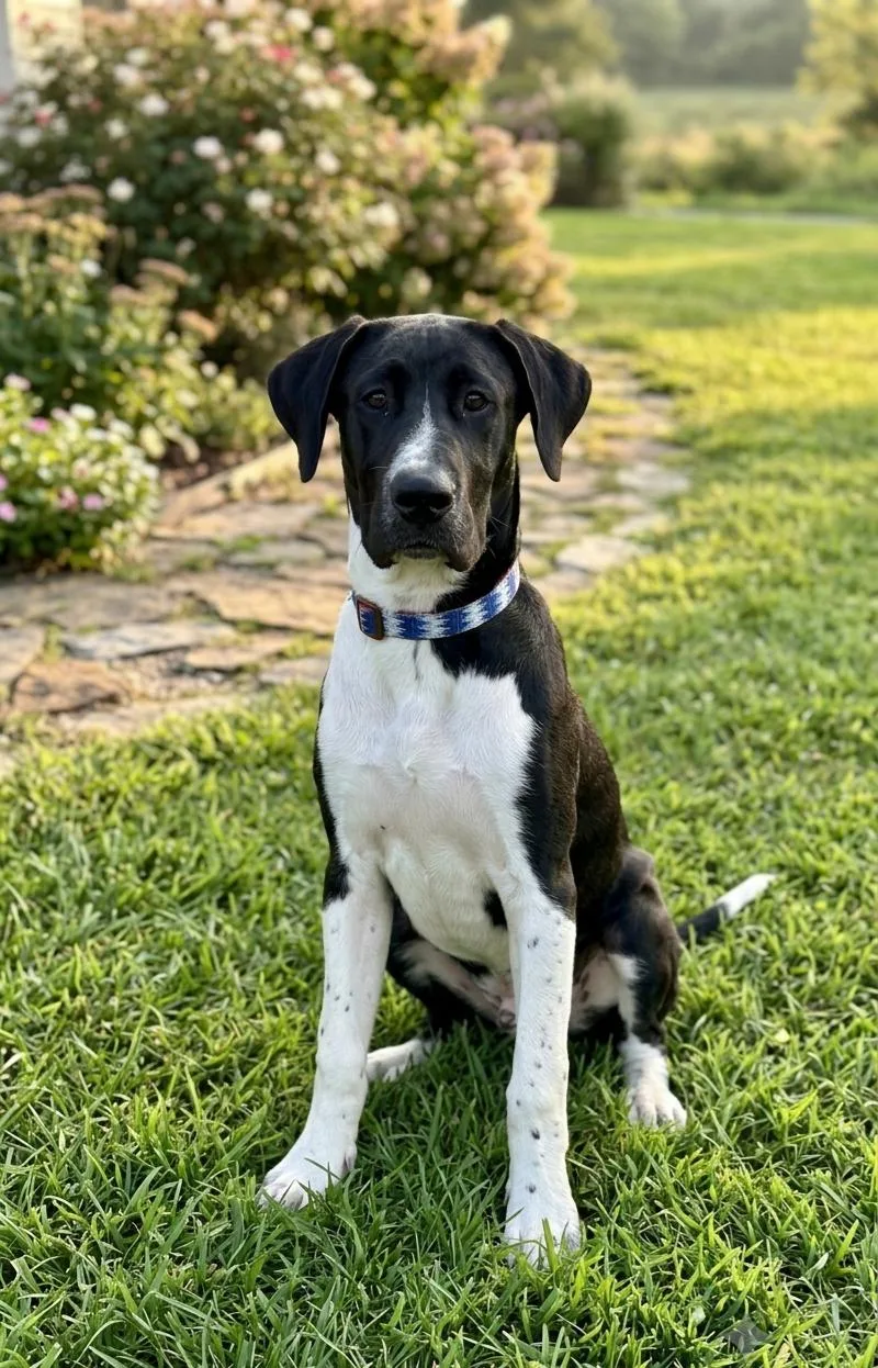 A young large-sized female Great Dane dog named Nava for adoption in North Prairie, WI