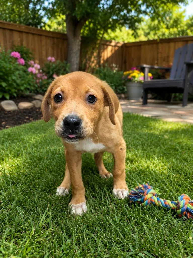 A baby medium-sized male Pit Bull Terrier dog named Teddy for adoption in Center, TX