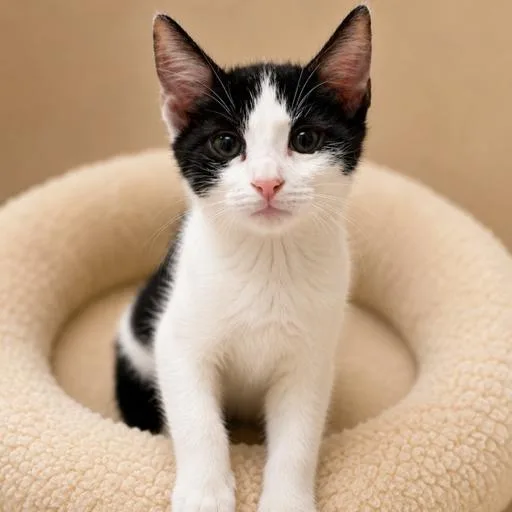A baby medium-sized male Black & White / Tuxedo Domestic Short Hair cat named Garth Brooks for adoption in Cranston, RI