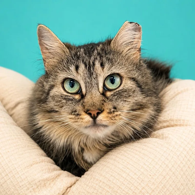 An adult medium-sized female Gray / Blue / Silver Domestic Short Hair cat named Augusta for adoption in Binghamton, NY