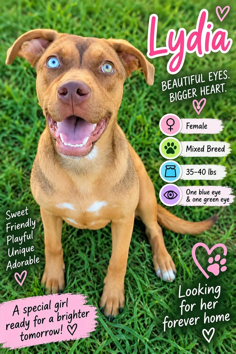 A young medium-sized female Mixed Breed dog named Lydia for adoption in Rock Hill, NY