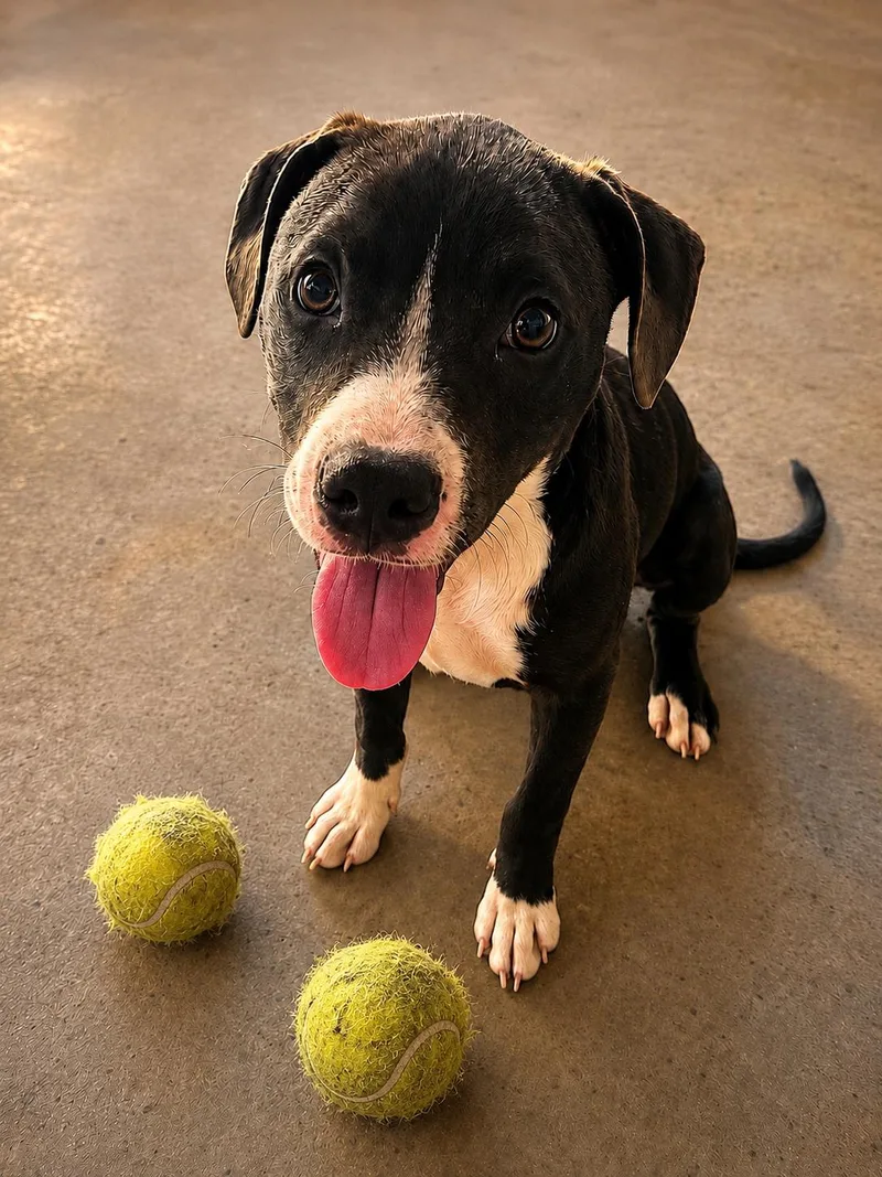 A young medium-sized female Pit Bull Terrier dog named Twist Nut for adoption in Dallas, TX