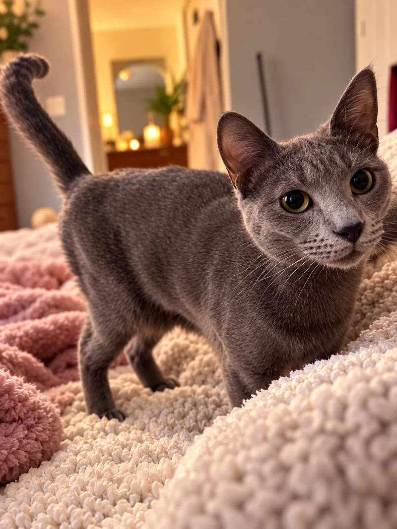 An adult medium-sized female Russian Blue cat named Luisa Vuitton for adoption in Boynton Beach, FL