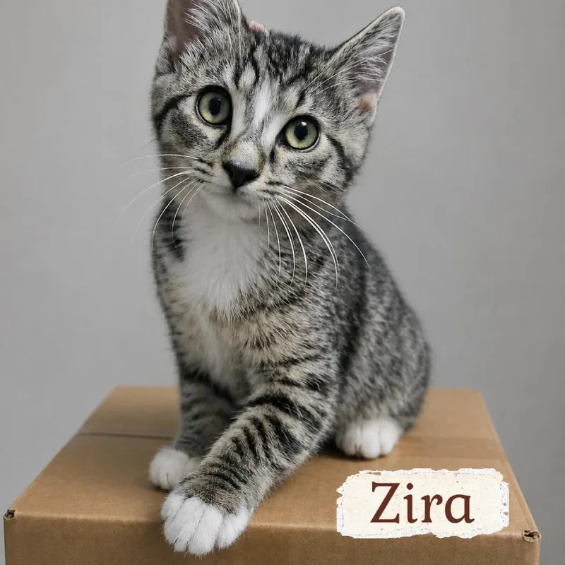 A baby small-sized female Brown / Chocolate Domestic Short Hair cat named Zira for adoption in Wind Gap, PA