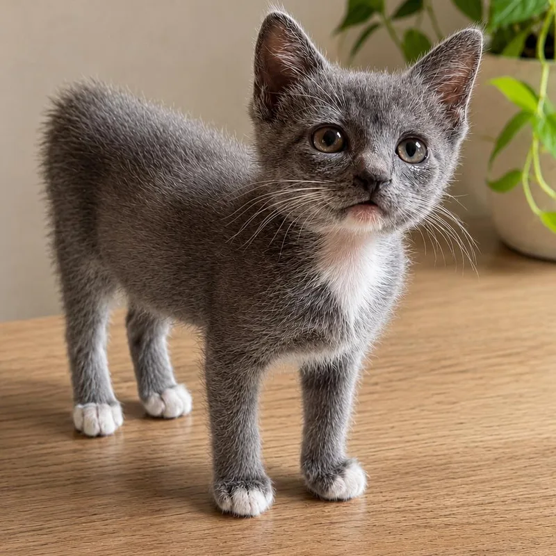 A baby small-sized female Gray / Blue / Silver Domestic Short Hair cat named Calamity Jane for adoption in Boerne, TX