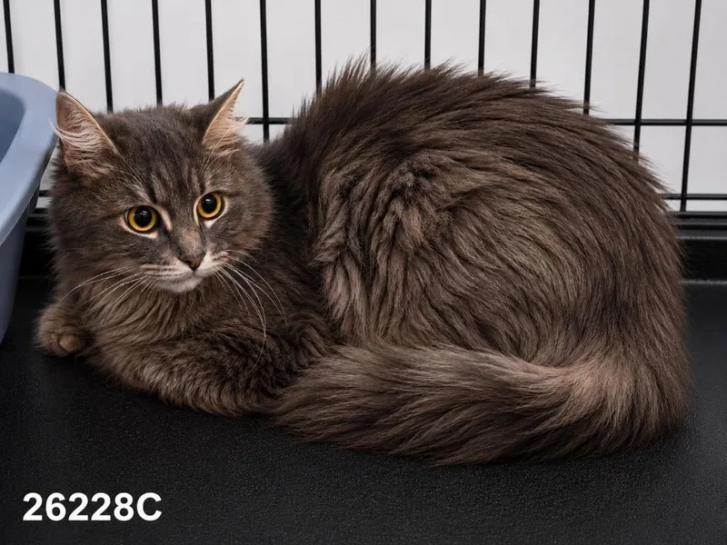 A young large-sized female Domestic Short Hair cat named Lily for adoption in Dalton, GA